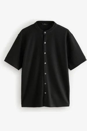 Next Texture Button Through Grandad T-ShirtXXL