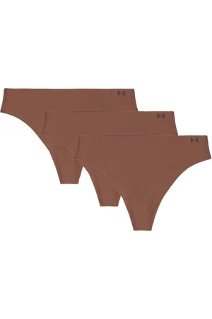 Under Armour 100% Bomuld No Show Pure Stræk Thong 3 PakkeXS