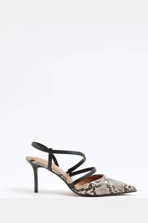 River Island Snake Print Strappy Court Shoeseu38