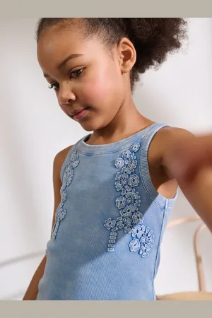 Next Floral Crochet Rib Vest (3-16yrs)146152cm