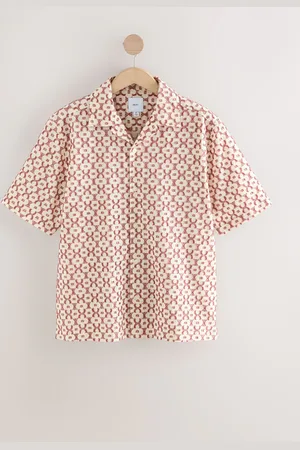Next Trellis Textured Short Sleeve 100% Cotton ShirtX-Small