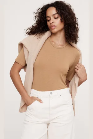 Banana Republic Luxe Uld-Blend Albue-ærmet TopStor