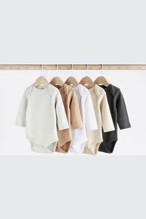 Next Baby Essential Long Sleeve Bodysuits 5 Pack10 - 18 måneder (76 - 86cm)