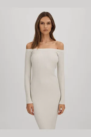 GOOD AMERICAN Ribbed Off The Shoulder Maxi DressXXL