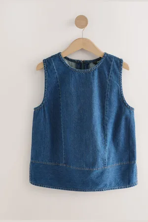 Next Fuller Bust Round Neck Denim 100% Cotton Shell Top
