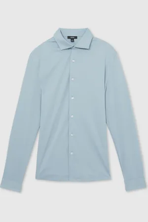 Reiss Duke Cotton-Jersey Button-Through Shirtxlarge