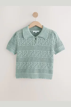 Next Pearl Button Up Stitch Polo TopMedium Regelmæssig