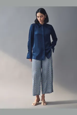 MARELLA Emme Marella Blå Albi Geometrisk Bukser42