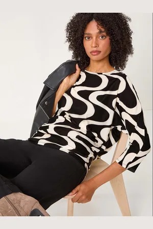 Roman Swirl Print Stretch Tunics Top38