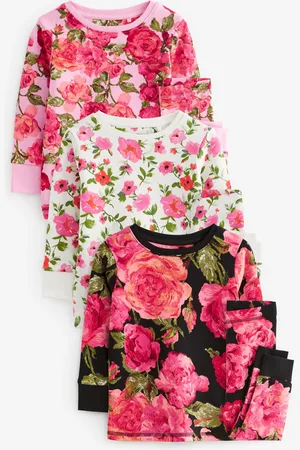 Next 3 Pack 100% Cotton Floral Snuggle Pyjamas (9mths-16yrs)10 år (140cm)