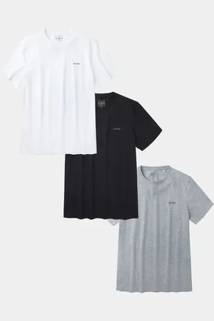 Aubin White/Black/Grey Hemingbrough T-Shirts 3 PackSmall