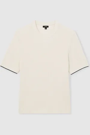 Reiss Rafferty Rib Knit Tipped T-ShirtXL