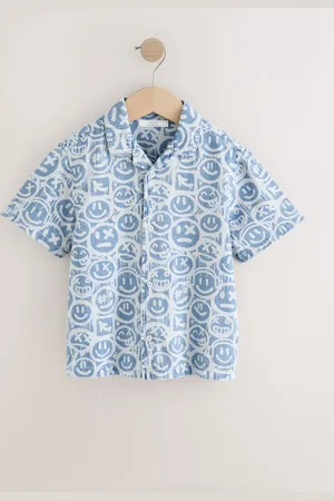 Next Kortærmet 100% Cotton Revere Collar All Over Tryk Skjorter (3-16år)140146cm