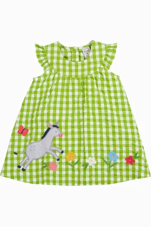 Frugi Green Easter Gingham Body Dress7480cm