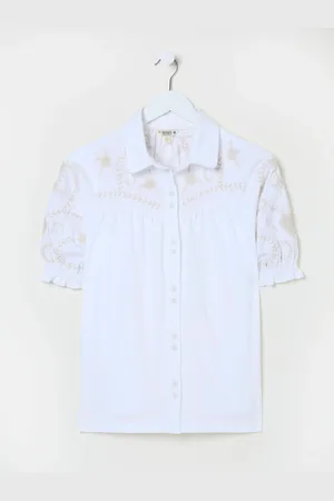 Fat Face FatFace Embroidered Short Sleeve Jersey Shirt46