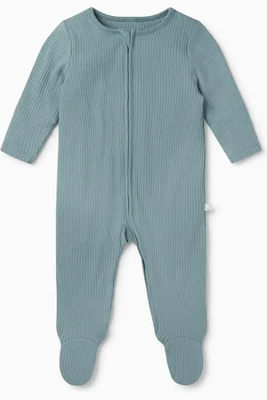 Mori Økologisk Bomuld & Bambus Ribbet Zip Up Sparkedragt10 - 18 måneder (76 - 86cm)
