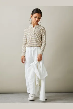 Reiss Tessa Striped Grandad Collar Long-Sleeve Top6-7 år