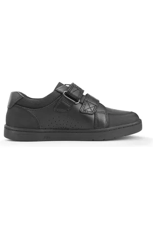 Start Rite Start-Rite Spider Web Black Leather Double Rip Tape School Shoes