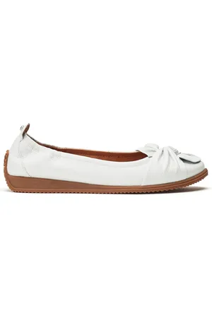 Moda In Pelle Grey Echium Slip-on Leather Flats With Twisted Knot Detail Shoeseu42