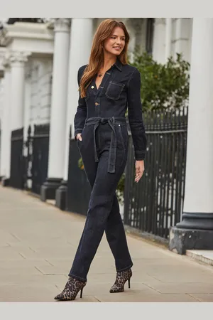 Sosandar Relaxed Fit 100% Cotton Denim Jumpsuit42 R