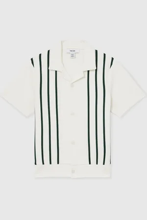 Reiss Chaplin Stripe Cuban-Collar Shirt146152cm