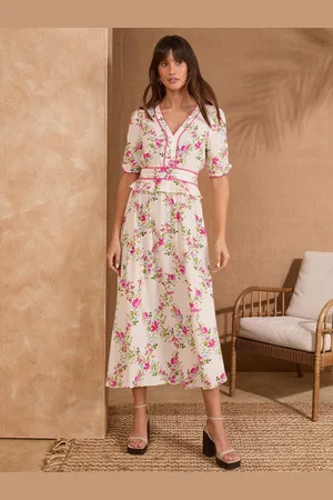 Love & Roses Peplum Tea Midi Dress38