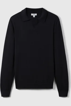 Reiss Milburn Merino Wool Open Krave Polo-skjorterS