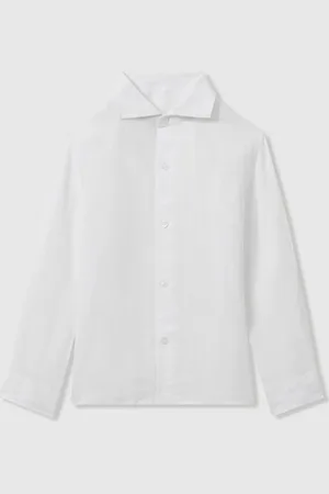 Reiss Ruban Linen Cutaway Collar Shirt7 - 8 år (122 - 128cm)