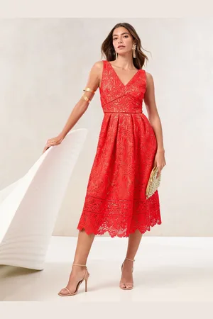 Lipsy London Premium Lace V-Neck Prom Midi Dress44