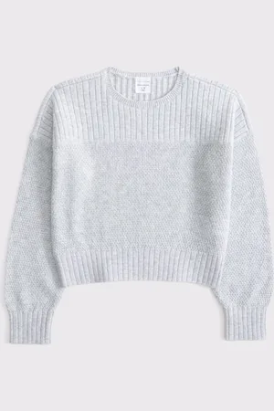Abercrombie & Fitch Grå Rund hals Stribet Strikket Trøje15 - 16 år (170 - 176cm)