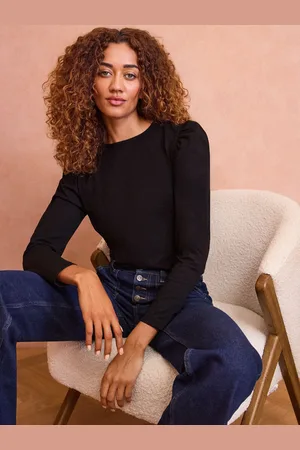 Love & Roses Puff Sleeve Jersey Long Sleeve Top36