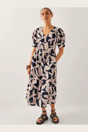 Monsoon 100% Cotton Annie Puff-Sleeve Midi Dress42