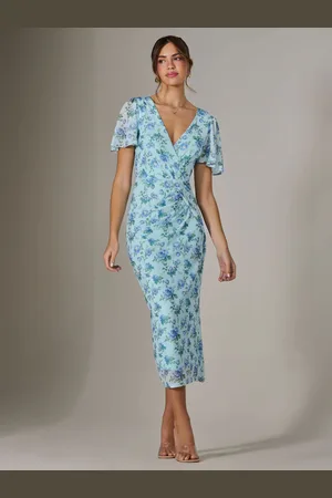 Jolie Moi Mesh Short Sleeve Midi Dress40