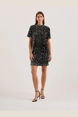 Ted Baker Audriyy Velvet Sequin T-Shirt Mini Dress44