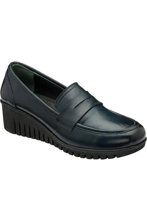 Lotus Leather Slip-On Wedge Shoes