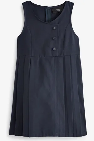 Next Asymmetrisk knap foran Pinafore School Kjole (3-14år)13 år (158cm)
