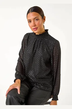 Roman Zig Zag Shimmer High Neck Top48