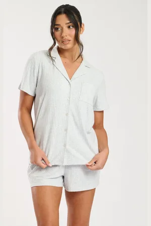 Loungeable Luxury Brushed Rib Short Sleeve and Short Traditional Setmedium