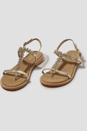 Monsoon Dee Diamante Metallic Leather Sandalseu38