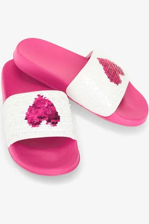 Hatley Pink Sequin Hearts Slide On Sandalsuk13eu32