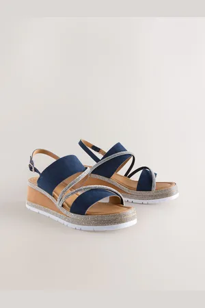 Next Forever Comfort Læder Bling Detail Slingback Sports Kilehæle Sko3.5