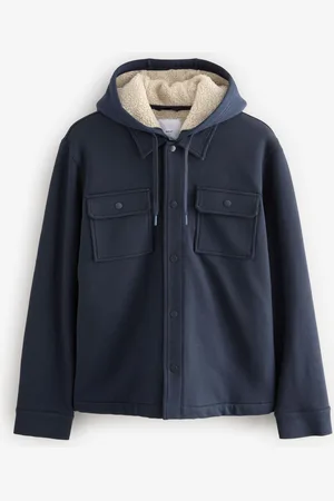 Next Borg Lined Popper Shacket with HoodXL