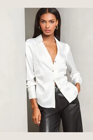 Lipsy London Ruched Side Satin Knapper Shirt34