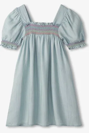 Hatley Soft Blue Denim Puff Sleeve Smocked Dress152158cm