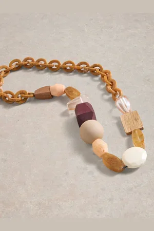 White Stuff Amber Chunky Bead NecklaceEn