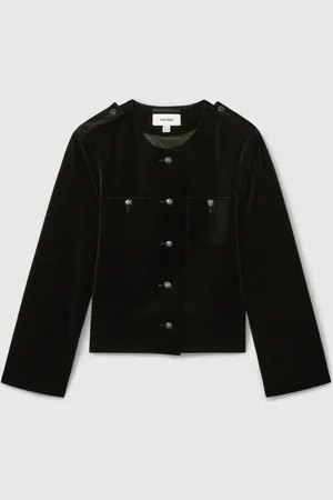 Reiss Viola Cropped Velvet Jacket36