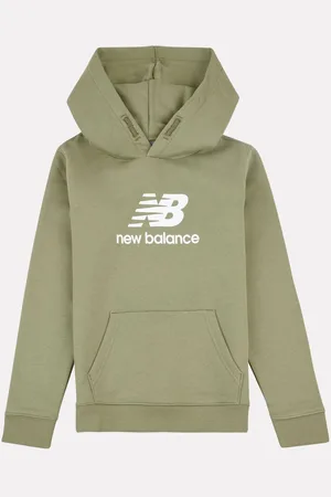 New Balance Drenge Brush Back Stacked Logo Hættetrøje15 - 16 år (170 - 176cm)