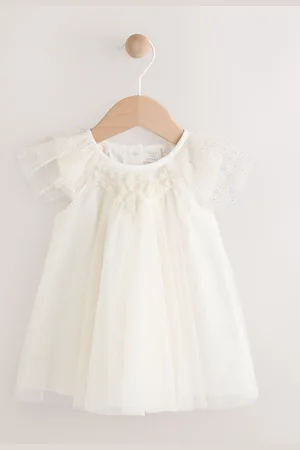 Next Mesh Sparkle Frill Shoulder Baby Kjole (0måneder-2år)5662cm