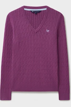J.Crew Company Red Heritage Cable V Neck Jumper36