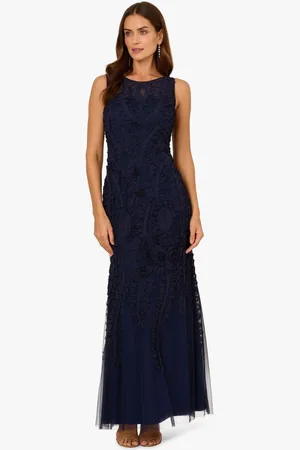 Adrianna Papell Blue Soutache Long Dress40
